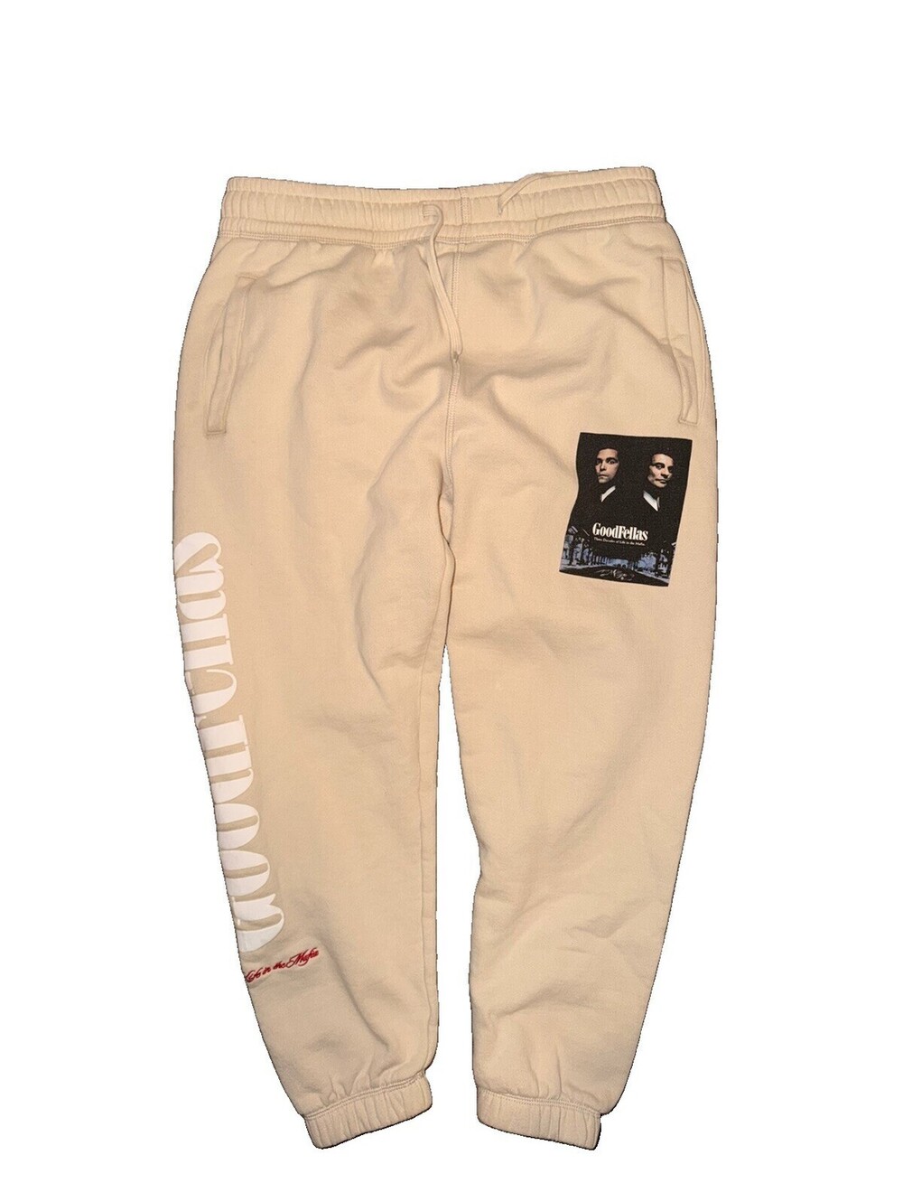 Shoe Palace Goodfellas Sweatpants Cream Joggers Mafia Movie Graphic Size Large